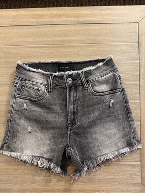 New without Tag Risen Denim Jeans Frayed Hem Distressed Shorts Medium
